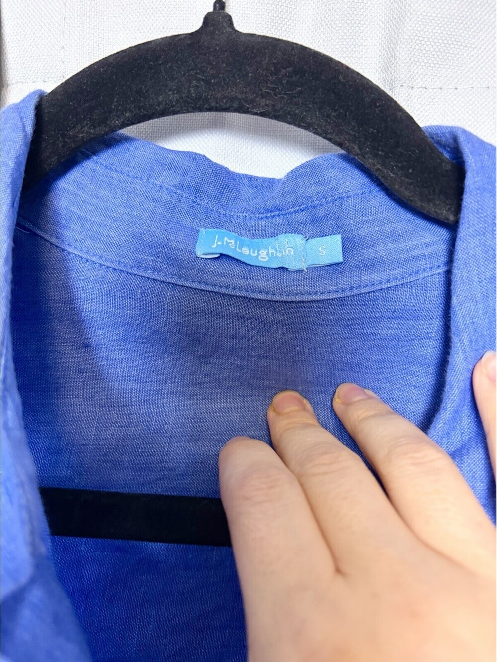 J. McLaughlin Fallon Popover Linen Blue Long Sleeve Button Down Size S $128 - Picture 6 of 8